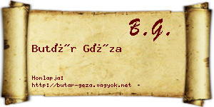 Butár Géza névjegykártya